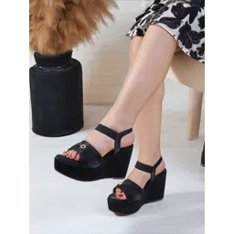 Carlton London Women Embellished Party Wedge Sandals-picture-32