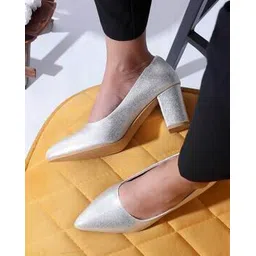 carlton london Women Embellished Regular Fit Heeled Shoes with Round Toes Shaped-picture-12