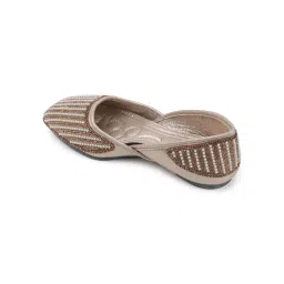 Carlton London Women Gold Beaded and Embellished Ethnic Jutties image 5