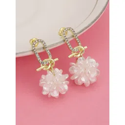 Carlton London Women Gold-Plated CZ Studded Floral Drop Earrings-picture-32