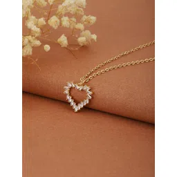 Carlton London Women Gold-Plated CZ Studded Pendant with Chain-picture-31