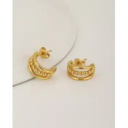 carlton london women Gold-Plated Hoop Earrings-picture-12