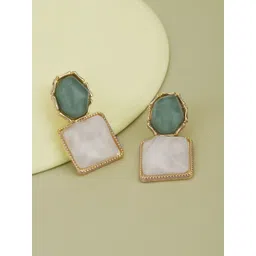 Carlton London Women Gold-Plated Stone Studded Drop Earrings-picture-27