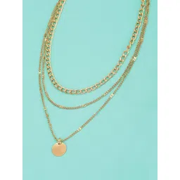 Carlton London Women Gold-Plated Triple Chain Layered Necklace-picture-34