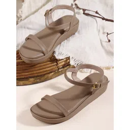 Carlton London Women Open Toe Flatform Heel Sandals with Buckles-picture-28