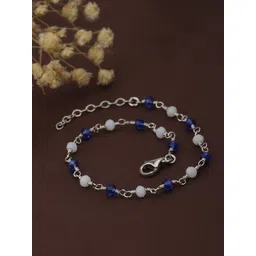 Carlton London Women Silver-Toned & Blue Brass Rhodium-Plated Charm Bracelet-picture-34