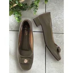 Carlton London Women Square Toe Party Block Heel Pumps with Bows-picture-37