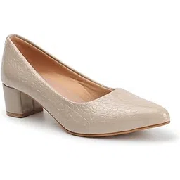 carlton london Women Stylish Slipon Pump Shoes with Block Heels, Pointed Toe for Party and Formal Occasions-picture-33