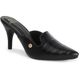 carlton london Women Stylish Textu Mule with Stiletto Heels, Pointed Toe for Party, Office and Daily Use-picture-51