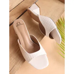 Carlton London Women Textured Block Heels Mules-picture-18