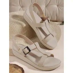 Carlton London Women's Beige Sling Back Sandals-picture-22