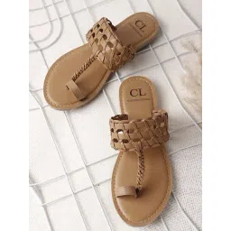 Carlton London Women's Beige Toe Ring Sandals-picture-10