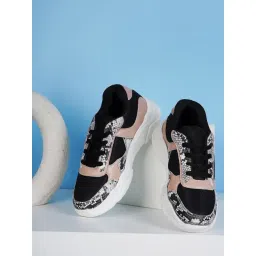 Carlton London Women's Black & Peach Sneakers-picture-14
