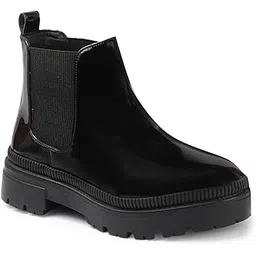 carlton london Women's Black Chelsea Boots with Chunky Sole for Office Use, Daily Use, Casual Use-picture-35