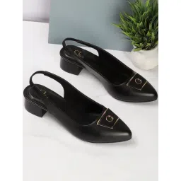 Carlton London Women's Black Sling Back Sandals-picture-27