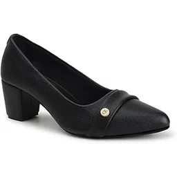 carlton london Women's Block Heel Round Toe Pumps - Elegant, Comfortable, and Stylish for Office, Casual and Semi-Formal Use-picture-35