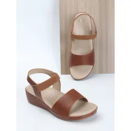 Carlton London Women's Brown Ankle Strap Wedges-picture-42