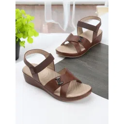 Carlton London Women's Brown Ankle Strap Wedges-picture-38