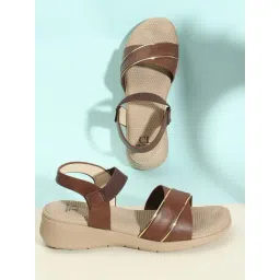 Carlton London Women's Brown Sling Back Sandals-picture-43