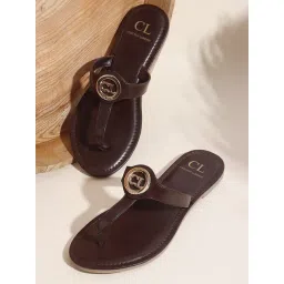 Carlton London Women's Brown T-Strap Sandals-picture-36