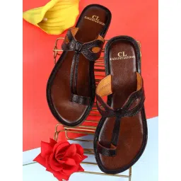 Carlton London Women's Brown Toe Ring Sandals-picture-31