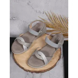 Carlton London Women's Grey Sling Back Sandals-picture-39