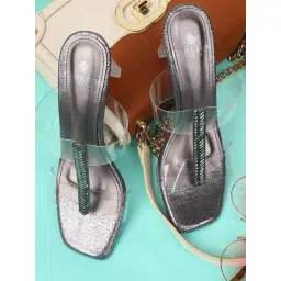 Carlton London Women's Gunmetal Casual Sandals-picture-13