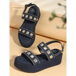 Carlton London Women's Navy Back Strap Wedges-picture-15