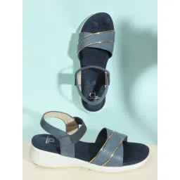 Carlton London Women's Navy Blue Sling Back Sandals-picture-20