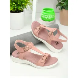 Carlton London Women's Pink Ankle Strap Sandals-picture-41