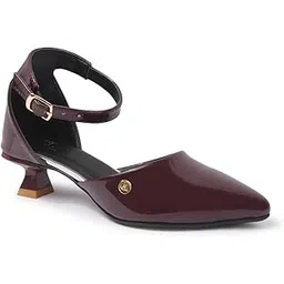 carlton london Women's Pointed Toe Ankle Strap Calf Heel Pumps-picture-26