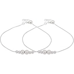 carlton london Womens Set of 2 925 Sterling Silver Anklets-picture-20