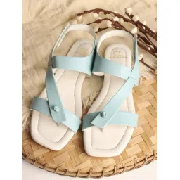 Carlton London Women's Sky Blue Back Strap Sandals-picture-48