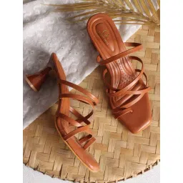 Carlton London Women's Tan Toe Ring Sandals-picture-25