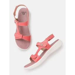 Carlton London sports Women Coral Pink Solid Open Toe Flats-picture-38