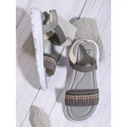 Carlton London sports Women Grey Colourblocked Open Toe Flats-picture-14