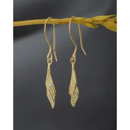 carlton london Women Sterling Silver Gold-Plated CZ Contemporary Drop Earrings image 3