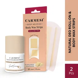 carmesi Deep Nourish Body Wax Strips (20 strips, 4 post-wax wipes) + Sweet Summer Deodorant Roll-on - For Women-picture-25
