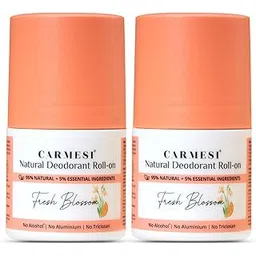 Carmesi Natural Underarm Roll On Deodorant for Women - Fresh Blossom (50ml x 2) | 95% Natural + 5% Essential Ingredients | Long Lasting Freshness | No Alcohol & Aluminium | For Fresh Underarms | With 2% w/w Salicylic Acid-picture-49