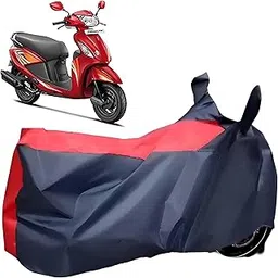 CARNEST Two Wheeler Cover Compatible with Hero Pleasure | for All Bikes Cover, Scooty Cover, Scooter Cover, Motarcycle Cover |100% Waterproof | Mirror Pocket | Red & Blue-picture-25