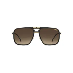 carrera accessories CARRERA Mens Black Brown Lens Matte Black Gold Non Polarized Rectangular Sunglass (61)-picture-34