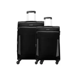 Carriall Black 4 Wheel Medium Soft Cabin Trolley Pack of 2 - 68 cm-picture-10