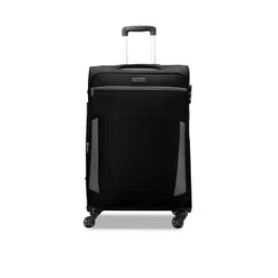 CARRIALL Black & Grey Solid Soft-Sided Trolley Suitcase-picture-29