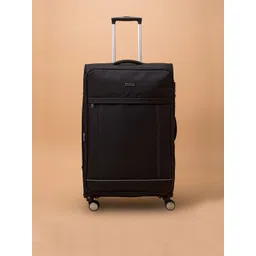 CARRIALL Black Solid Soft-Sided Medium Trolley Suitcase-picture-17