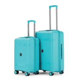 Carriall Drift Blue Textured Small & Medium Checked Hard Sided Luggage - Set of 2-picture-46