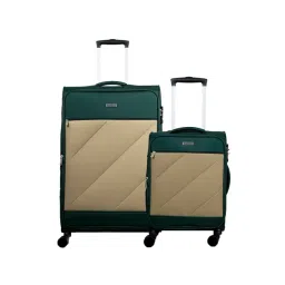 Carriall Green & Beige 4 Wheel Large Soft Cabin Trolley Pack of 2 - 79 cm-picture-32