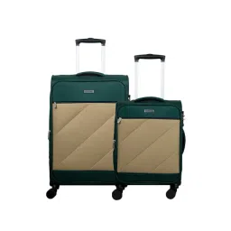 Carriall Green & Beige 4 Wheel Medium Soft Cabin Trolley Pack of 2 - 68 cm-picture-29