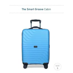 Carriall Groove Blue Striped Hard Cabin Trolley Bag - 55 cm image 4