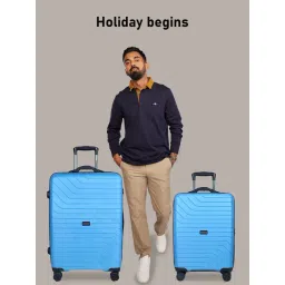 Carriall Groove Blue Striped Hard Trolley Bag Pack of 2 - 55cms & 65cms-picture-27