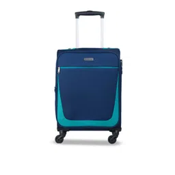CARRIALL Navy Blue & Green Solid Soft-Sided Cabin Luggage-picture-42
